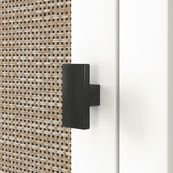 HOMCOM Colonna da Bagno con Ripiani Regolabili 2 Porte con Frontale in Rattan e 2 Compartimenti 40x30x167,5 cm Bianco