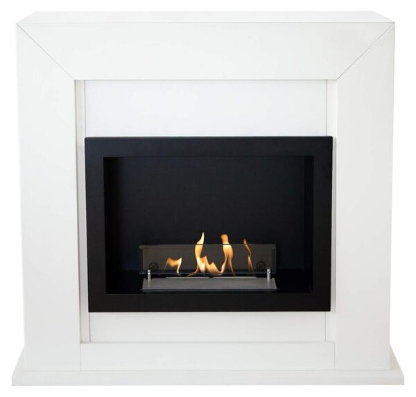 Caminetto a etanolo Xaralyn - Adra BRI-MDW - legno bianco - riscaldamento 1,5 KW - caminetto da incasso - caminetto decorativo