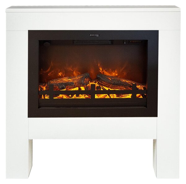 Caminetto elettrico Xaralyn - Bolea EW - legno bianco - 1500 Watt di riscaldamento - con telecomando - caminetto da incasso incluso