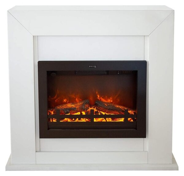 Caminetto elettrico Xaralyn - Adra EFL-MDW - legno bianco - 1500 Watt di riscaldamento - con telecomando - caminetto da incasso incluso - caminetto decorativo