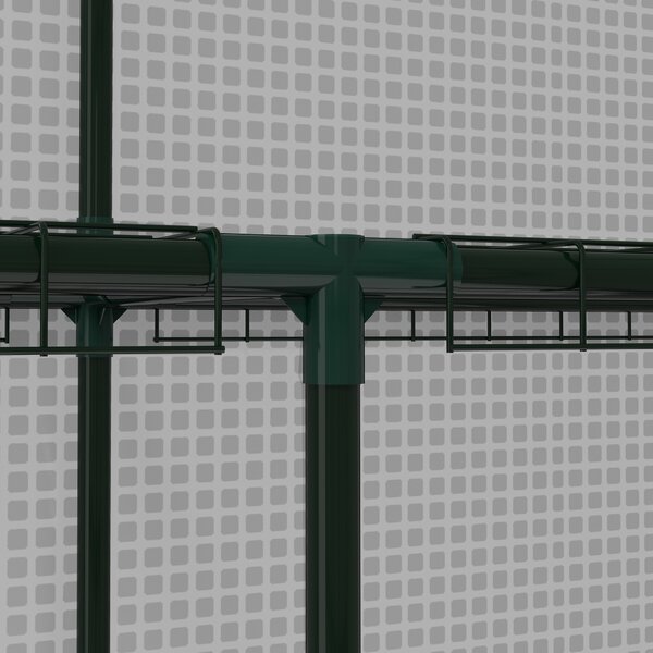 Outsunny Serra da Esterno con 12 Ripiani Porta Avvolgibile Copertura in PE e Telaio in Acciaio 140x213x190 cm Bianco | Aosom Italy