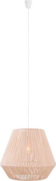 Lampada a sospensione PRASLIN bianco crema 1xE27x15W in tessuto, dimensioni: 175x44x44 cm, IP20, Maxlight