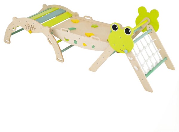 Costway Set di arrampicata a triangolo giungla pieghevole arco rampa scalatore, Gioco montessori blocchi labirinto per neonati bambini arrampicata
