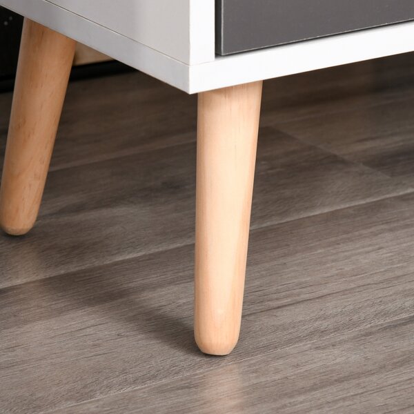 HOMCOM Credenza per Soggiorno con 3 Ante e Cassetto Mobile Contenitore per Soggiorno Cucina Camera 90x30x72 cm Bianco e Grigio | Aosom Italy
