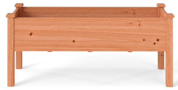 Costway Fioriera rialzata in legno di abete, Kit di legno per giardino per verdure erbe e fiori 120x43,5x51cm Marrone