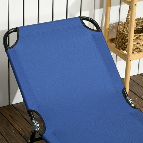 Outsunny Set di 2 lettini prendisole pieghevoli, lettino da giardino con schienale regolabile in 5 posizioni, portata fino a 120 kg | Aosom Italy