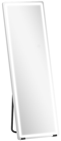 HOMCOM Specchio da Terra a Figura Intera con Luci 150x50 cm Senza Cornice 3 Temperature di Colore Luminosità Regolabile Trasparente | Aosom Italy