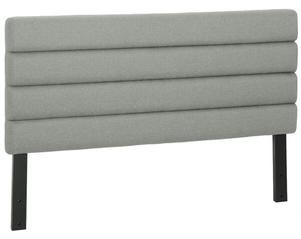 HOMCOM Testiera per Letto 140 cm Imbottita in Lino Altezza Regolabile 3 Livelli 106/116/126 cm Montata a Parete Grigio | Aosom Italy