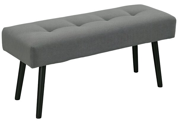 HOMCOM Panca Fondo Letto a Trapunta in Tessuto Effetto Velluto a Coste e Acciaio, 100x36x45 cm, Grigio | Aosom Italy