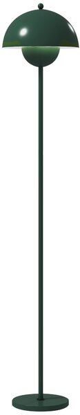 Lampada da Terra con Paralume Semicircolare Ø30x155 cm Interruttore a Pedale in Acciaio Verde