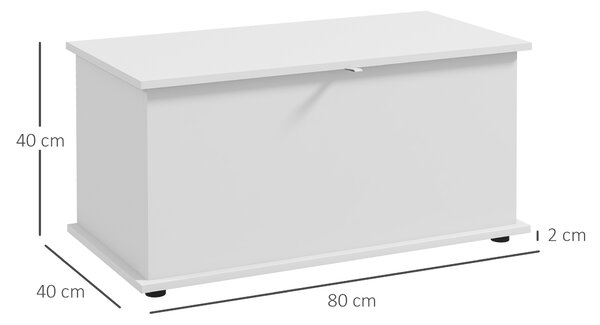 HOMCOM Panca Contenitore Multiuso in Legno per Camera e Ingresso, 80x40x40 cm, Bianco