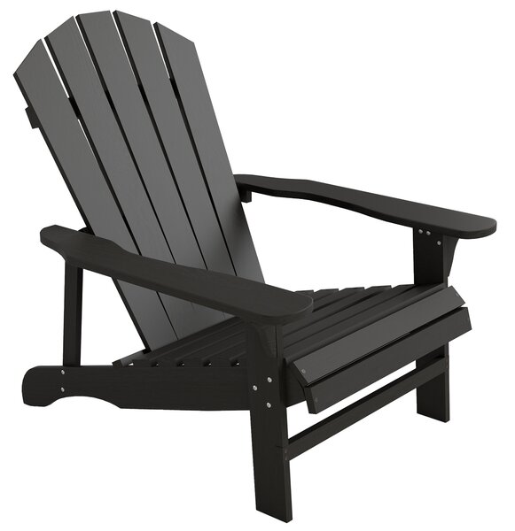 Outsunny Sedia Adirondack resistente alle intemperie Sedia Adirondack in legno per esterno sedia da giardino con schienale alto braccioli | Aosom Italy