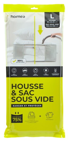 Organizer per vestiti sottovuoto in plastica 60x45x25 cm – Homéa