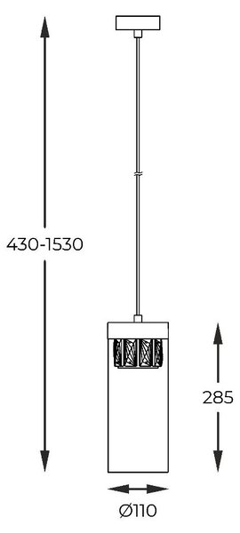 GEM P0389-01D-0FD2 Lampada a sospensione della linea Zuma