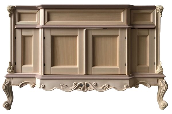 Mobili 2g - mobile bagno classico barocco legno grezzo 130x60x82