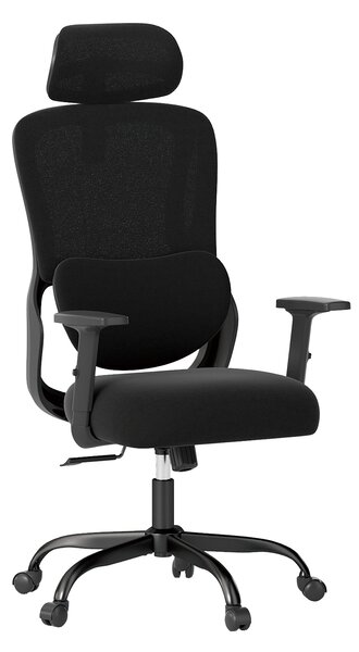Costway Sedia ufficio ergonomica poggiatesta schienale regolabile supporto lombare, Sedia braccioli girevole lavoro computer casa ufficio studio