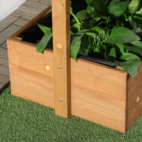 Outsunny Fioriera in Legno a 4 Livelli Fioriera Rialzata Esterna con Fori di Drenaggio 80x45x142 cm Arancione | Aosom Italy