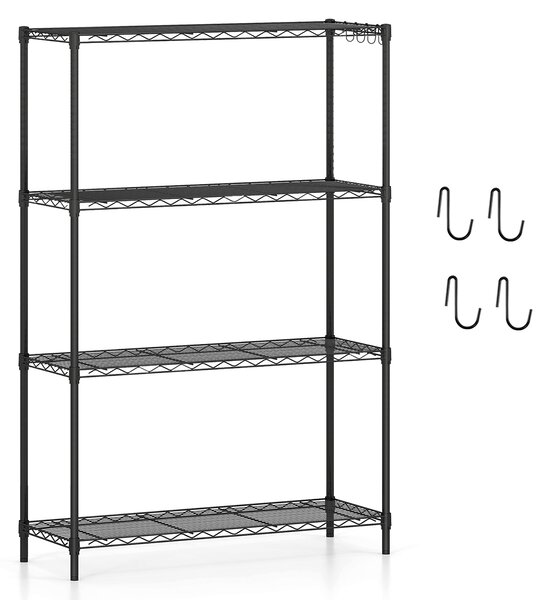 Costway Scaffale metallo 4 ripiani regolabile resistente rete v, Scaffale organizzatore casa cucina garage 454 kg