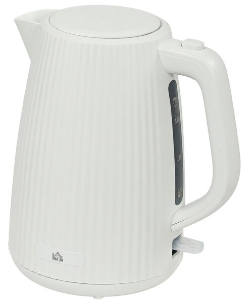 HOMCOM Bollitore Elettrico 1,7L 2025W con Filtro Anticalcare Rimovibile Spegnimento Automatico Base Girevole 360° Crema | Aosom Italy