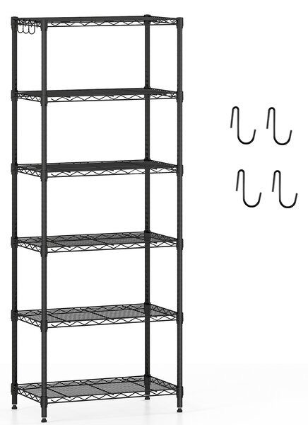 Costway Scaffale metallo 6 ripiani regolabile resistente rete v, Scaffale organizzatore casa cucina garage 408 kg