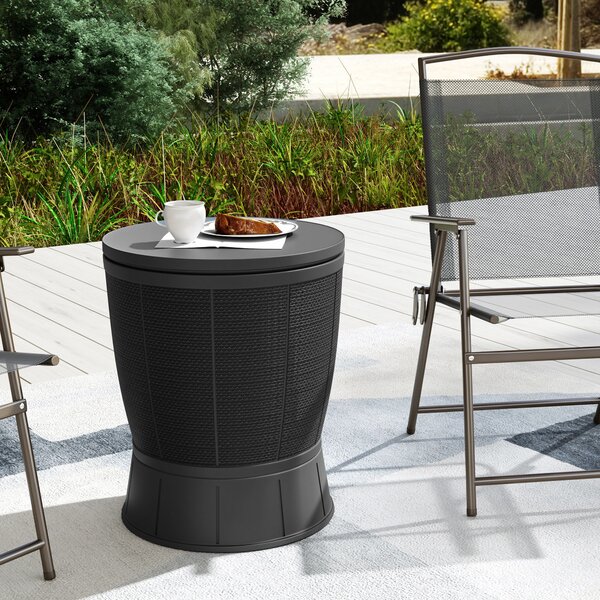 Outsunny Tavolo Frigorifero per Esterni 41 L 3 in 1 Cool Bar Tavolino con Altezza Regolabile Secchio per Ghiaccio Coperchio Sollevabile Nero | Aosom Italy