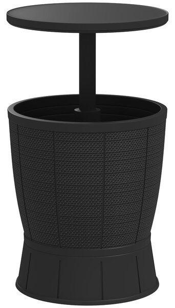 Outsunny Tavolo Frigorifero per Esterni 41 L 3 in 1 Cool Bar Tavolino con Altezza Regolabile Secchio per Ghiaccio Coperchio Sollevabile Nero | Aosom Italy