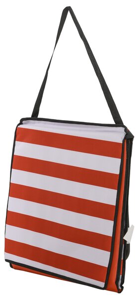 Outsunny Set di 2 tappetini da spiaggia imbottiti materassino da spiaggia schienale regolabile multi-posizioni 142 x 51 x 40 cm bianco e rosso | Aosom Italy