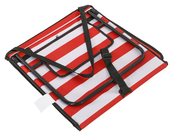Outsunny Set di 2 tappetini da spiaggia imbottiti materassino da spiaggia schienale regolabile multi-posizioni 142 x 51 x 40 cm bianco e rosso | Aosom Italy