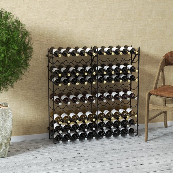 Costway Porta bottiglie metallo stabile 10 ripiani 100 bottiglie espositore vino, Porta bottiglie bar cantina cucina sala pranzo nero 98x25,5x100cm