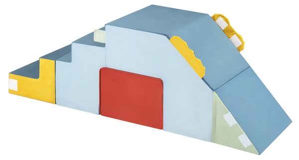 Costway Giochi arrampicata bambini scalatore scivolo scale blocchi morbidi schiuma gattonare, Giochi coperture velluto set tavolo sedia convertibile bambini 12+ mesi