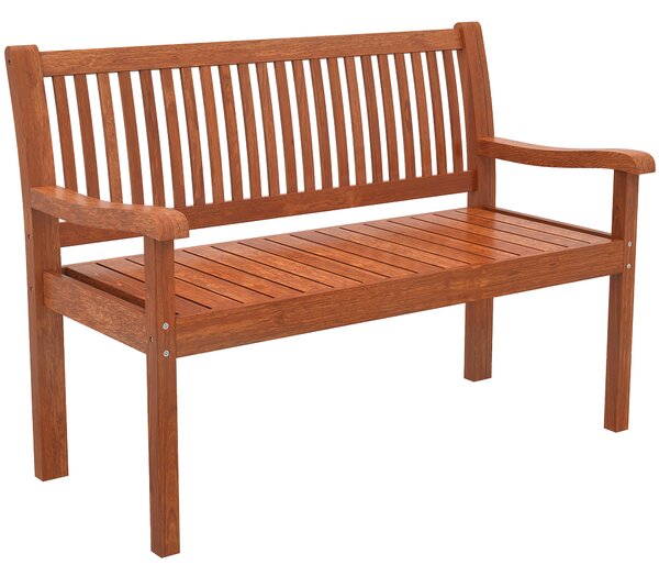 Outsunny Panca da Giardino Panca Esterna 2 Posti con Copertura Impermeabile e Schienale Ergonomico Legno Marrone Chiaro | Aosom Italy