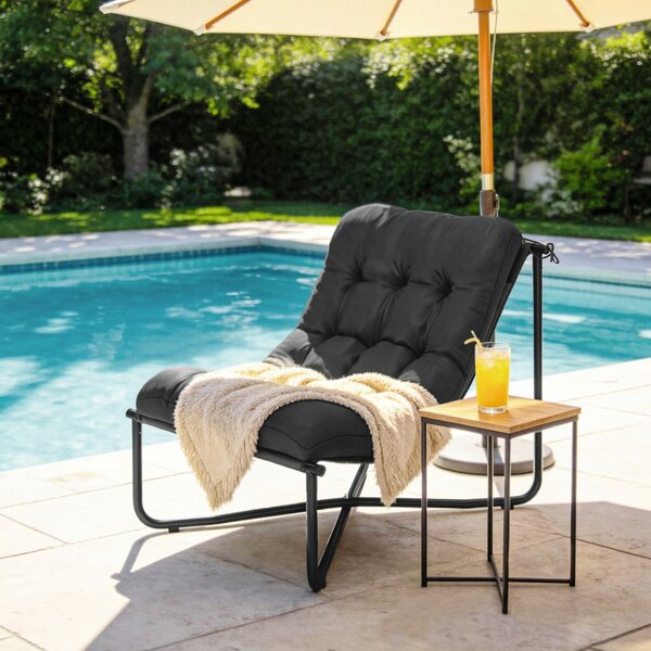 Outsunny Poltrona lounge da esterno ergonomica con cuscino delicato sulla pelle Seduta ampia Telaio in acciaio Grigio scuro | Aosom Italy