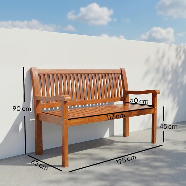 Outsunny Panca da Giardino Panca Esterna 2 Posti con Copertura Impermeabile e Schienale Ergonomico Legno Marrone Chiaro | Aosom Italy