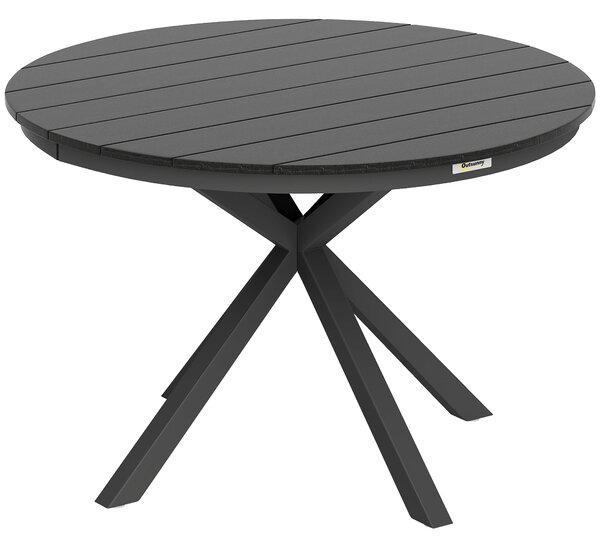 Outsunny Tavolo da pranzo da giardino rotondo Ø 118 cm struttura in alluminio per balcone, portico, patio, nero | Aosom Italy