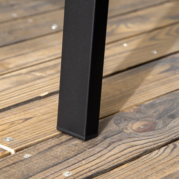 Outsunny Panchina in metallo, 2 posti, motivo floreale, resistente alle intemperie, 127 x 63 x 83 cm, Nero | Aosom Italy