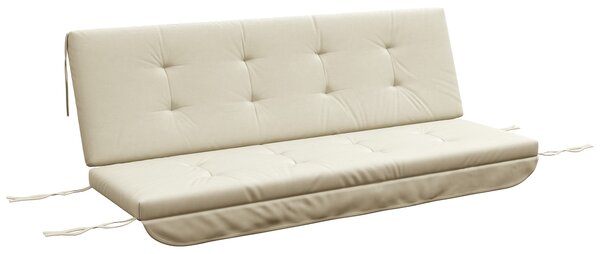 Outsunny Set cuscini per dondolo Hollywood 170 cm - Cuscino seduta per panca a dondolo da giardino, schienale e laterali, Beige | Aosom Italy