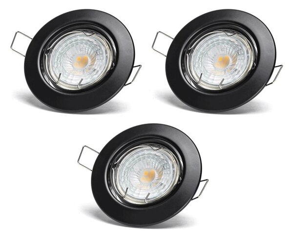 Aigostar - SET 3x faretti da incasso LED 1x GU10/4,5W/230V 3000K nero