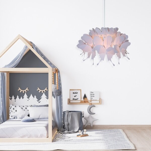 Lampadario per bambini FARFALLA 1xE27/60W/230V rosa