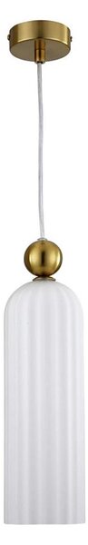 Lampadario a cavo PIEGA 1xE14/40W/230V ottone/bianco