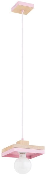 Lampada a sospensione con cavo MIKO 1xE27/15W/230V rosa/beige