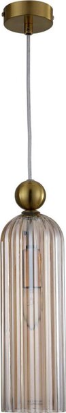 Lampada a sospensione su cavo PIEGA 1xE14/40W/230V ottone/beige fumé