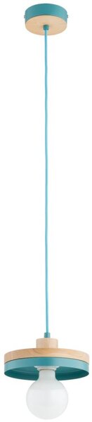 Lampada a sospensione su cavo LARSO 1xE27/15W/230V verde menta/beige