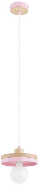 Lampadario sospeso su cavo LARSO 1xE27/15W/230V rosa/beige