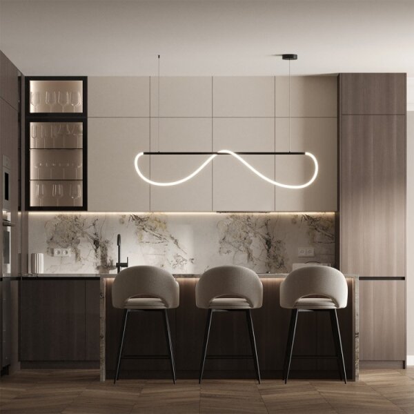 Lampadario LED a cavo MELECA LED/36W/230V 3000/4000/6000K 160 cm nero