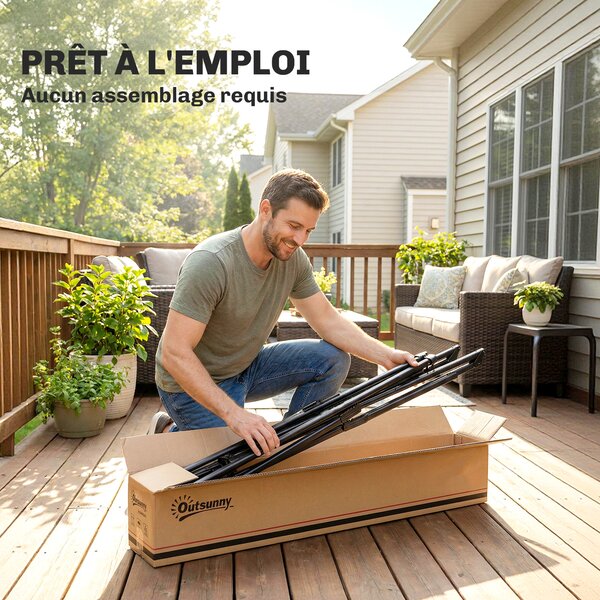 Outsunny Supporto per Amaca 290 cm, Telaio in Acciaio Pieghevole, Portatile e Regolabile con Borsa da Trasporto, Nero | Aosom Italy