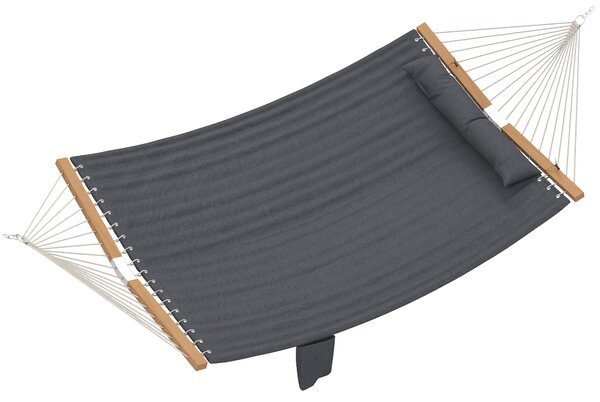 Outsunny Amaca Outdoor 200x140cm, amaca a doppio strato con poggiatesta tasca porta riviste stecche fino a 200kg | Aosom Italy