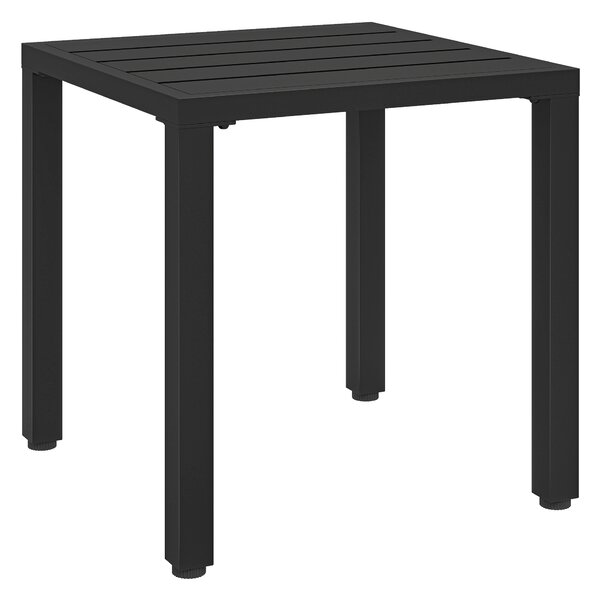 Outsunny Tavolo da giardino quadrato, tavolo per terrazza, struttura in metallo, interno ed esterno, per balcone, veranda, patio, nero | Aosom Italy