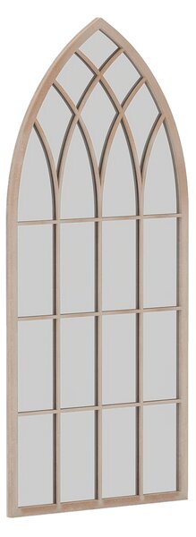 Costway Specchio a finestra in stile rustico con cornice metallica e antideflagrante, Specchio decorativo ad arco per soggiorno ingresso camino giardino 115 x 50 x 2 cm