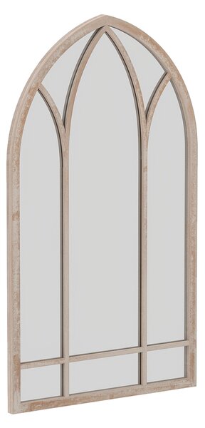 Costway Specchio a finestra in stile rustico con cornice metallica e antideflagrante, Specchio decorativo ad arco per soggiorno ingresso camino giardino 83 x 48 x 2 cm