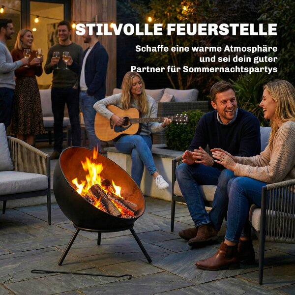 Outsunny Braciere 60 x 53 x 66cm regolabile focolare con attizzatoio, griglia per carbone, supporto Nero | Aosom Italy